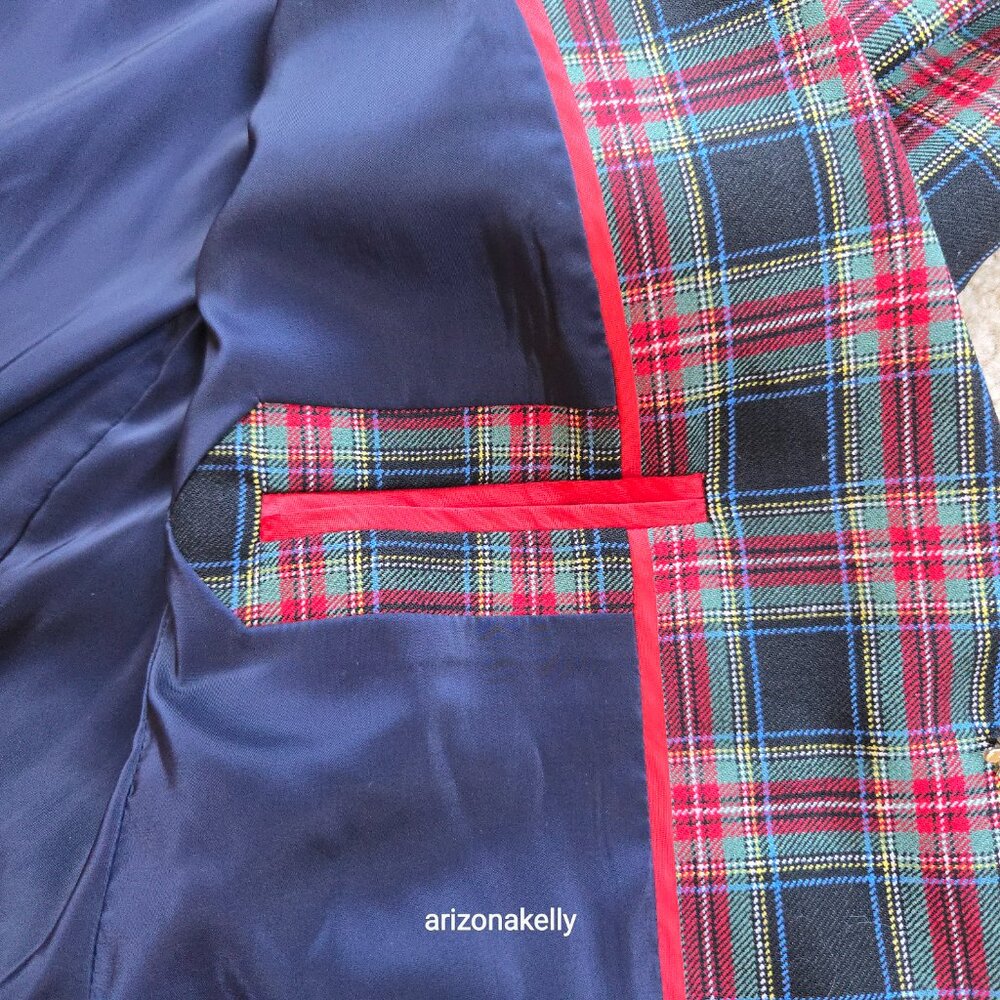 NWOT J. Crew Shrunken Blazer in Black Stewart Tartan Plaid Wool Blend 0 - Picture 11 of 16